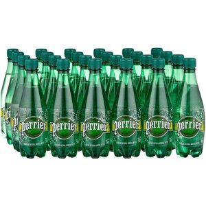 Минеральная вода Perrier газированная, ПЭТ, без вкуса, 24 шт. по 0.5 л