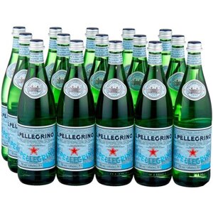 Минеральная вода S. Pellegrino газированная, стекло, без вкуса, 15 шт. по 0.75 л
