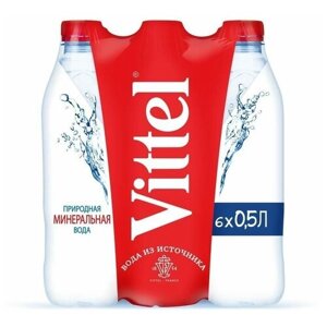 Минеральная вода Vittel негазированная, ПЭТ, без вкуса, 6 шт. по 0.5 л