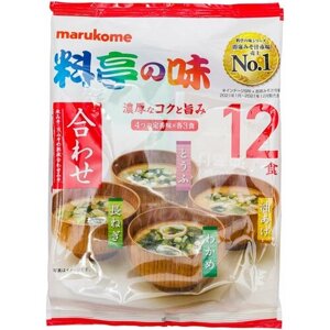Мисо суп быстрого приготовления с кусочками зелёного лука, 12 порций, Marukome, Япония