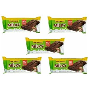 Молочный шоколад Snaq Fabriq Milky без сахара с шоколадно-ореховой пастой 55 гр (5 шт)