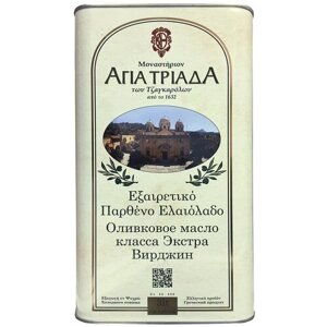 Монастырское оливковое масло Agia Triada 3л (Греция, Крит, Extra Virgin, жесть)