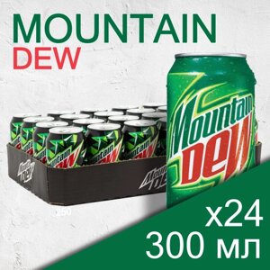 Mountain Dew, 0.3 л, 24 шт, банка, газированный напиток Маунтин Дью