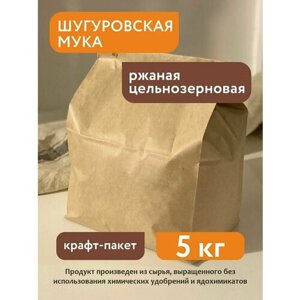 Мука ржаная цельнозерновая Шугуровская 5 кг, крафт-пакет