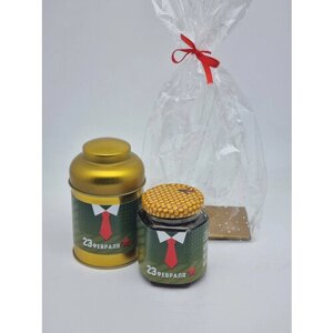 Набор 190 Праздничный чай ВИП и мед каштановый с 23 февраля