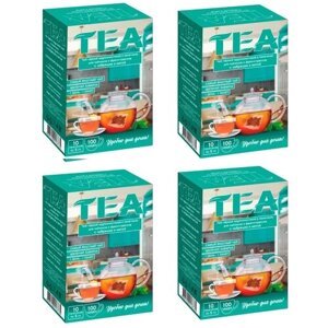 Набор черный крупнолистовой чай с чабрецом и мятой, в пакетиках для для чайников и френч-прессов, укрепляет иммунитет, ТЕА, 4 шт. 10 пак. х 5гр