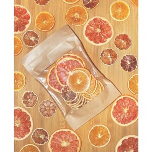 Набор "Цитрусовый" Гурман, апельсин, грейпфрут, лимон фруктовые чипсы без сахара 40 гр, 1 упаковка