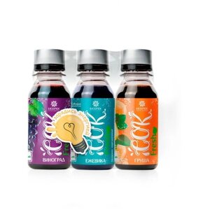 Набор из 3-х соков (груша, виноград, ежевика) Бизорюк»зарядись энергией», натуральный сок для повышения тонуса организма