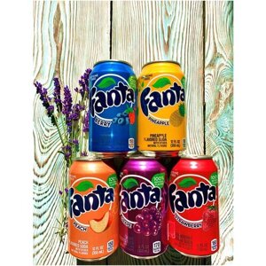 Набор напитков Fanta (Фанта) США, 5 банок по 355 мл