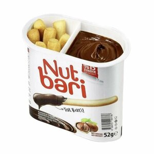Набор "Nut Bari"паста из фундука и какао с хлебными палочками, 52 г. 5 шт.