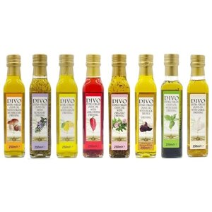 Набор оливковых масел DIVO Extra Virgin olive oil для салатов Италия, 250 мл * 8 шт