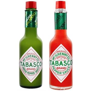 Набор соусов Tabasco (Перечный зеленый и Перечный красный) - 2 бутылки по 60 мл