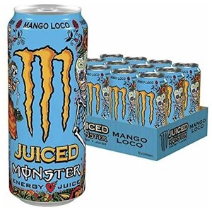 Напиток энергетический Black Monster Mango Loco, ж/б, 12шт х 0,449л