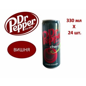 Напиток газированный Dr. Pepper (Доктор Пеппер) Cherry (Вишня) 0,33 л х 24 банки