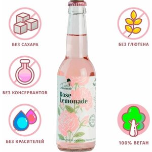 Напиток газированный Розовый лимонад без сахара / Lemonardo Rose Lemonade, 330мл
