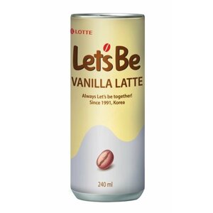 Напиток кофейный Lotte Lets Be / Летс би Ванильный Латте - 3 шт 240мл жб (Южная Корея)