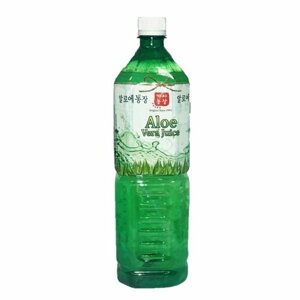 Напиток сокосодержащий Aloe Vera Juice (Алоэ Вера Джус) с мякотью и вкусом Алоэ (Диетический) / 6 бутылок по 1500 мл.