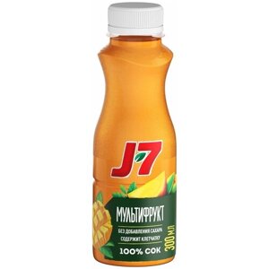 Напиток сокосодержащий J7 Мультифрукт с мякотью, без сахара, 0.3 л