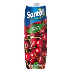 Напиток сокосодержащий Santal Красная вишня, 1 л, 12 шт.