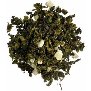 Настоящий Китайский зеленый рассыпной Чай Улун с ароматом и кусочками персика, 100 гр