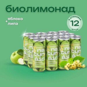 Натуральный биолимонад без сахара/ Яблоко, душица, липа/ NATURAID Forest Flora 12х0,33л