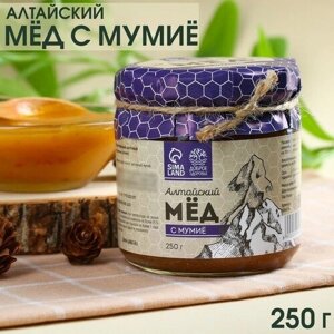 Натуральный цветочный мёд "Алтайский" с мумиё, 250 г.