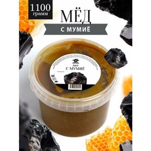 Натуральный мед с алтайским мумие 1100 г, полезный и вкусный подарок