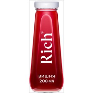 Нектар Rich Вишня, в стеклянной бутылке, 0.2 л