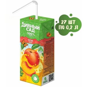 Нектар яблочно-персиковый 27 шт. по 0,2 л , Дивный Сад