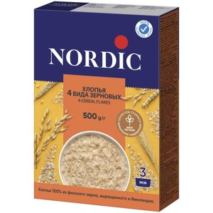 Nordic Хлопья 4 вида зерновых, 500 г