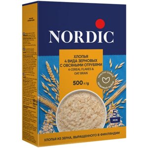 Nordic Хлопья 4 вида зерновых, 500 г