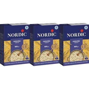 Nordic Хлопья Геркулес, 550 г, 3 уп