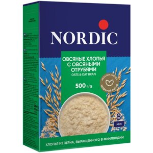 Nordic Хлопья овсяные с овсяными отрубями, 500 г