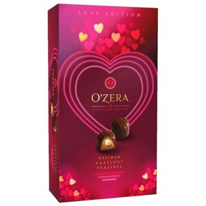 O'Zera ассорти Love пралине с цельным фундуком в молочном шоколаде, 230 г, картонная коробка