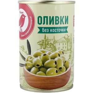 Оливки ашан Красная птица без косточки, 300 г, 3 шт