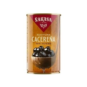 Оливки без косточки черные Sarasa Асейтунас негра син уесо 0,37 литра жестяная банка