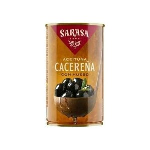 Оливки с косточкой черные Sarasa Асейтунас негра кон уесо 160/200 4,25 литра жестяная банка