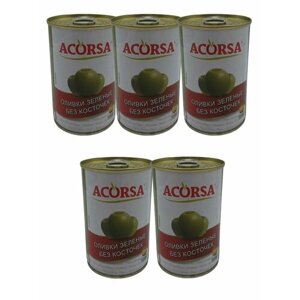 Оливки зеленые 300 гр. без косточек 6 шт. Acorsa/ Испания