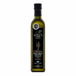 Oливковое масло Attica Food GREEN 500мл, нефильтрованное, кислотность 0,2%Греция, Пелопоннес, Extra Virgin, стекло)