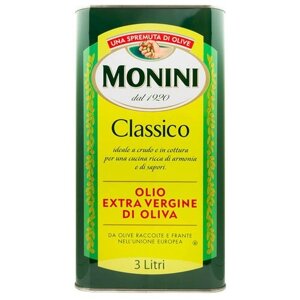 Оливковое масло Monini Classico Extra Virgin нерафинированное высшего качества первого холодного отжима Экстра Вирджин, 3 л