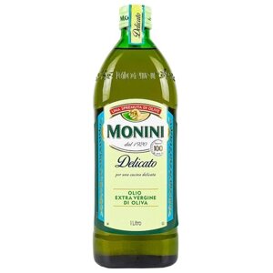 Оливковое масло Monini Extra Virgin Delicato нерафинированное высшего качества первого холодного отжима Экстра Вирджин, 1 л