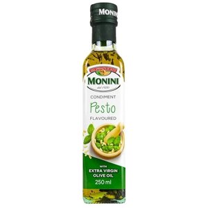 Оливковое масло Monini Extra Virgin Песто с базиликом и кедровыми орешками нерафинированное высшего качества первого холодного отжима Экстра Вирджин, 0,25 л