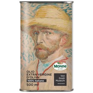 Оливковое масло Monini Extra Virgin Van Gogh collection portrait нерафинированное высшего качества первого холодного отжима Экстра Вирджин 0,5 л