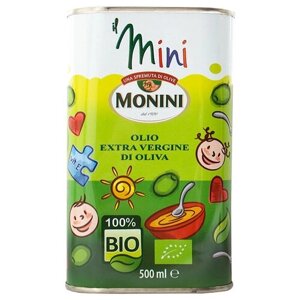 Оливковое масло Monini IL MINI BIO Extra Virgin нерафинированное органическое первого холодного отжима Экстра Вирджин, 0,5 л