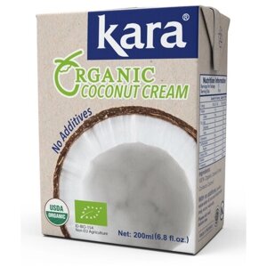 Органические кокосовые сливки Кara Organic, ж. 24%200 мл.