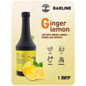 Основа концентрированная Barline Имбирь-Лимон (Ginger-Lemon) 1,1 кг для напитков, мороженого, вафель, выпечки, коктейлей, смузи и десертов/сок-концентрат/основа для чая