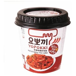 Острые рисовые палочки токпокки Yopokki в чашке Hot and Spicy, Корея, 120 г