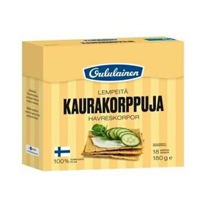 Овсяные хрустящие хлебцы Oululainen ( группа Fazer), 180 г. Сделано в Финляндии.