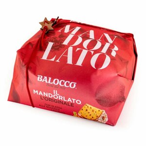 Панеттоне IL MANDORLATO L'ORIGINALE с глазурью из лесного ореха и миндалём, рождественский кекс из Милана, BALOCCO, 1 кг (бум/упак)