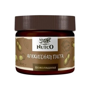 Паста арахисовая шоколадная Nutco, 300 г, пластиковая банка